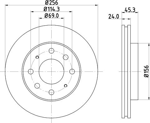 HELLA 8DD 355 107-321 - Гальмівний диск avtolavka.club