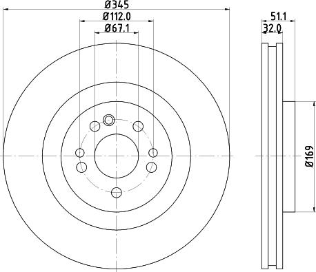 HELLA 8DD 355 107-221 - Гальмівний диск avtolavka.club