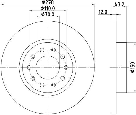 HELLA 8DD 355 116-671 - Гальмівний диск avtolavka.club