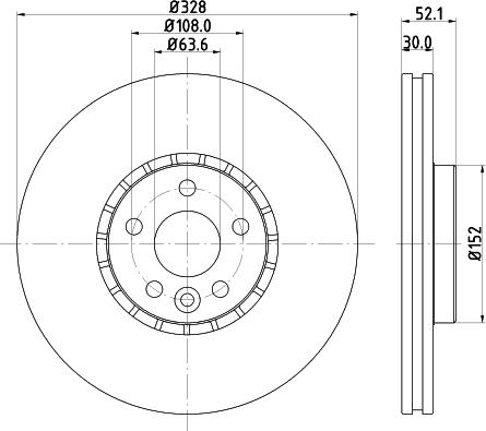 HELLA 8DD 355 116-182 - Гальмівний диск avtolavka.club