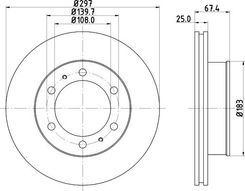 HELLA 8DD 355 134-011 - Гальмівний диск avtolavka.club