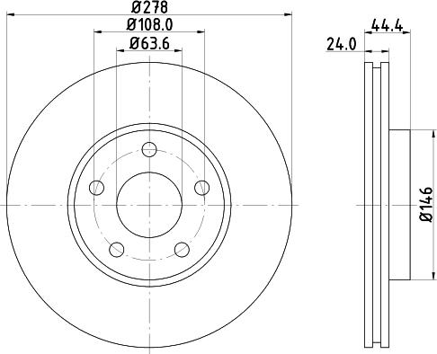 HELLA 8DD 355 110-282 - Гальмівний диск avtolavka.club