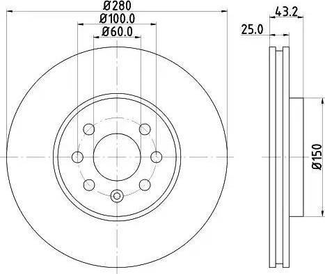 HELLA 8DD 355 110-741 - Гальмівний диск avtolavka.club