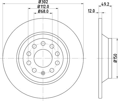 HELLA 8DD 355 111-182 - Гальмівний диск avtolavka.club