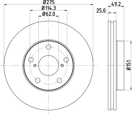 HELLA 8DD 355 118-691 - Гальмівний диск avtolavka.club