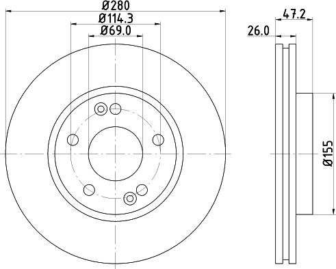 HELLA 8DD 355 118-151 - Гальмівний диск avtolavka.club