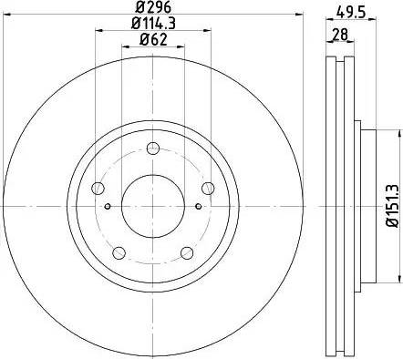 HELLA 8DD 355 117-451 - Гальмівний диск avtolavka.club