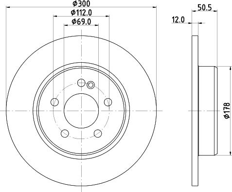 HELLA 8DD 355 134-512 - Гальмівний диск avtolavka.club