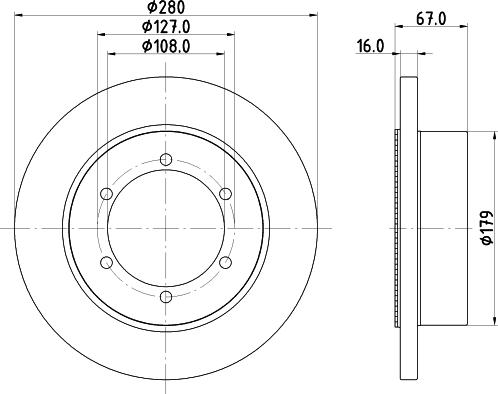 HELLA 8DD 355 134-881 - Гальмівний диск avtolavka.club