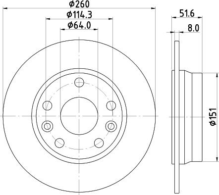 HELLA 8DD 355 134-781 - Гальмівний диск avtolavka.club