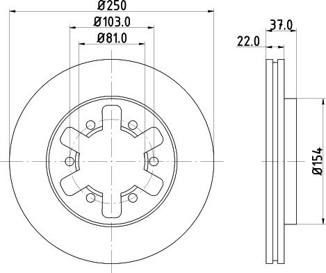 HELLA 8DD 355 133-931 - Гальмівний диск avtolavka.club