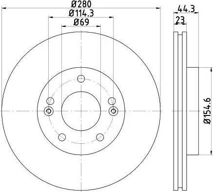 HELLA 8DD 355 129-461 - Гальмівний диск avtolavka.club