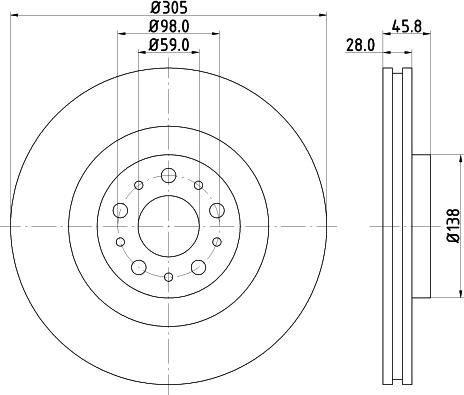 HELLA 8DD 355 129-351 - Гальмівний диск avtolavka.club