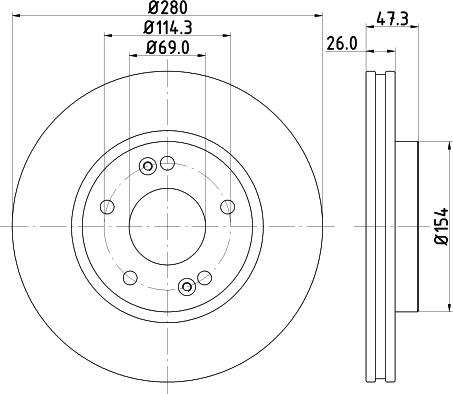 HELLA 8DD 355 129-711 - Гальмівний диск avtolavka.club