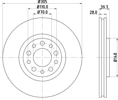 HELLA 8DD 355 124-991 - Гальмівний диск avtolavka.club