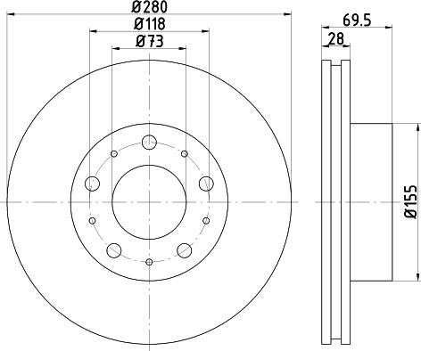 HELLA 8DD 355 124-901 - Гальмівний диск avtolavka.club