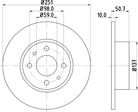 HELLA 8DD 355 124-931 - Гальмівний диск avtolavka.club