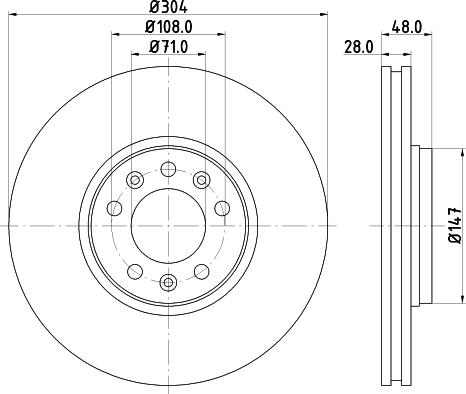 HELLA 8DD 355 124-311 - Гальмівний диск avtolavka.club