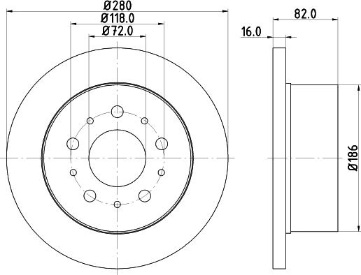 HELLA 8DD 355 124-291 - Гальмівний диск avtolavka.club