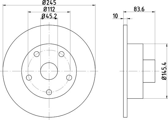 HELLA 8DD 355 124-721 - Гальмівний диск avtolavka.club