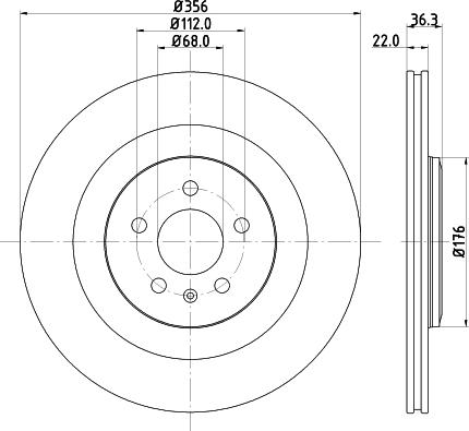 HELLA 8DD 355 125-551 - Гальмівний диск avtolavka.club