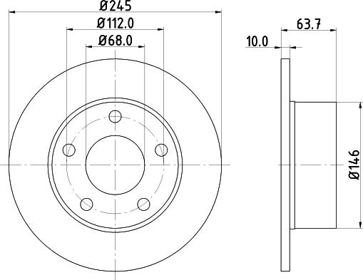 HELLA 8DD 355 125-001 - Гальмівний диск avtolavka.club