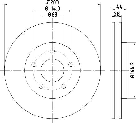 HELLA 8DD 355 125-071 - Гальмівний диск avtolavka.club