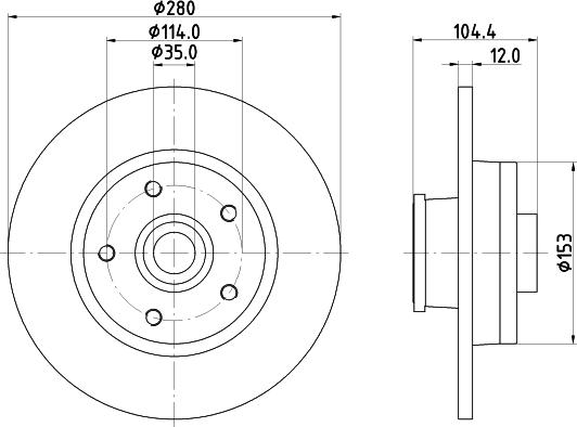 HELLA 8DD 355 125-281 - Гальмівний диск avtolavka.club