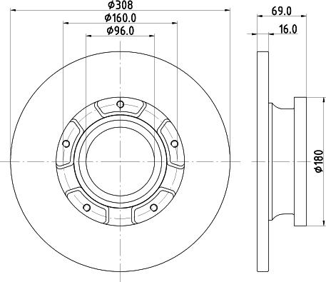 HELLA 8DD 355 126-591 - Гальмівний диск avtolavka.club