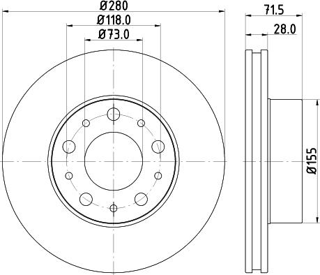 HELLA 8DD 355 126-831 - Гальмівний диск avtolavka.club