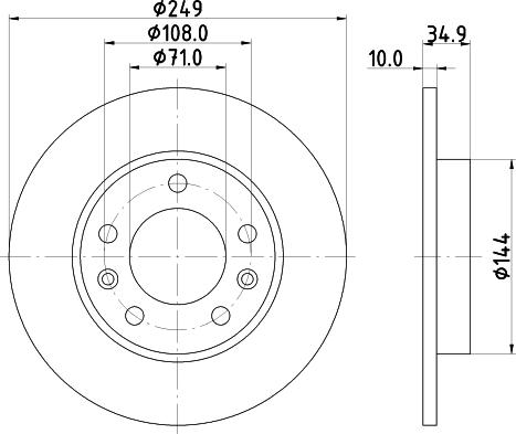 HELLA 8DD 355 120-581 - Гальмівний диск avtolavka.club