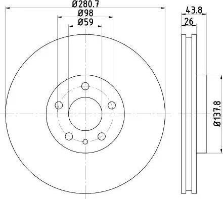 HELLA 8DD 355 120-291 - Гальмівний диск avtolavka.club