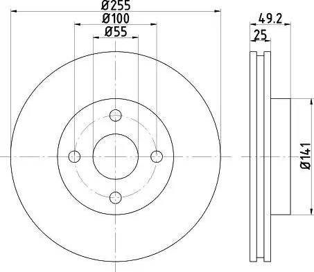 HELLA 8DD 355 120-261 - Гальмівний диск avtolavka.club