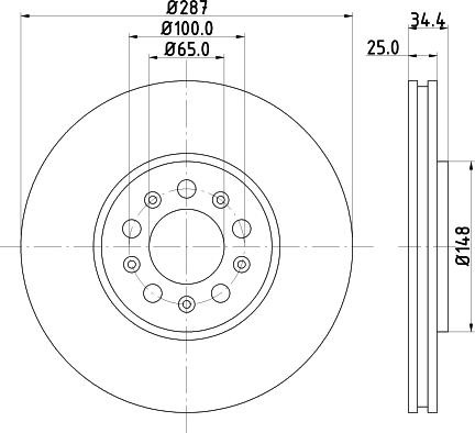 HELLA 8DD 355 123-591 - Гальмівний диск avtolavka.club