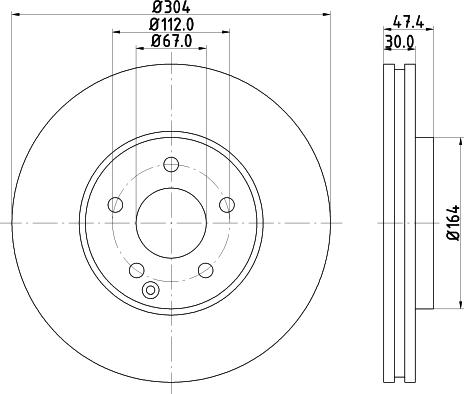 HELLA 8DD 355 122-842 - Гальмівний диск avtolavka.club