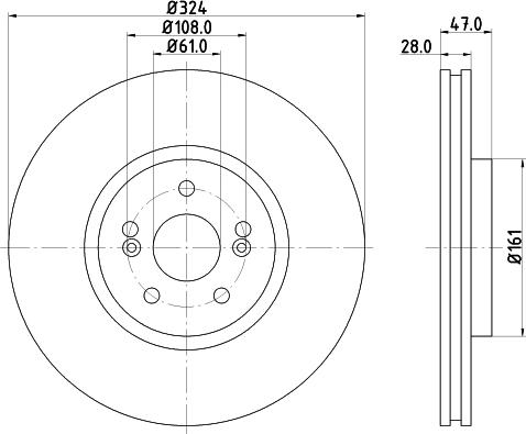 HELLA 8DD 355 127-891 - Гальмівний диск avtolavka.club