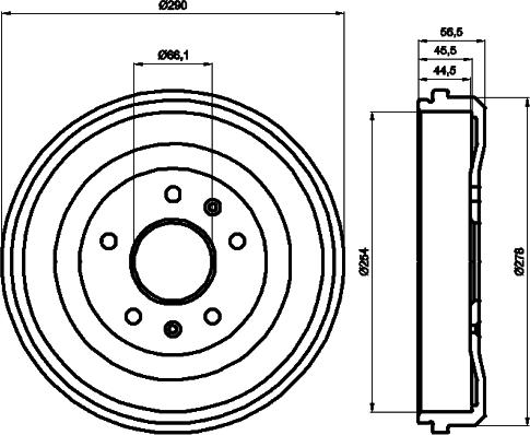 HELLA 8DT 355 300-901 - Гальмівний барабан avtolavka.club