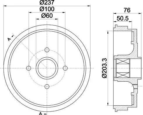 HELLA 8DT 355 300-971 - Гальмівний барабан avtolavka.club