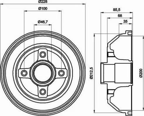 HELLA 8DT 355 300-401 - Гальмівний барабан avtolavka.club