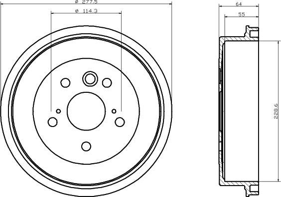 HELLA 8DT 355 300-031 - Гальмівний барабан avtolavka.club