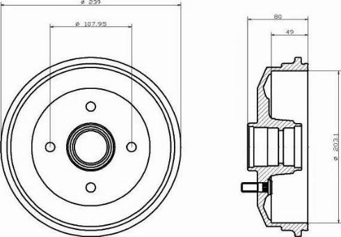 HELLA 8DT 355 300-171 - Гальмівний барабан avtolavka.club