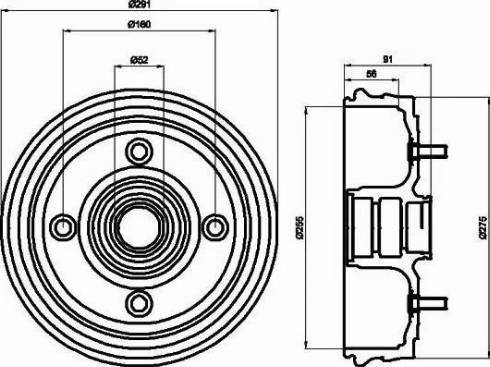 HELLA 8DT 355 300-891 - Гальмівний барабан avtolavka.club