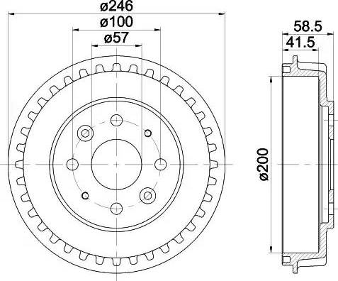 HELLA 8DT 355 300-781 - Гальмівний барабан avtolavka.club