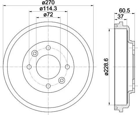 HELLA 8DT 355 301-741 - Гальмівний барабан avtolavka.club