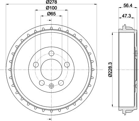 HELLA 8DT 355 303-251 - Гальмівний барабан avtolavka.club