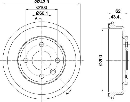 HELLA 8DT 355 302-651 - Гальмівний барабан avtolavka.club