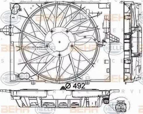 HELLA 8EW 351 043-161 - Вентилятор, охолодження двигуна avtolavka.club