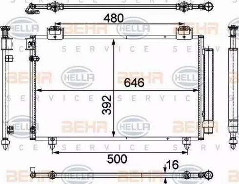 HELLA 8FC 351 303-671 - Конденсатор, кондиціонер avtolavka.club