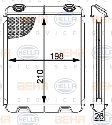 HELLA 8FH 351 001-631 - Теплообмінник, опалення салону avtolavka.club