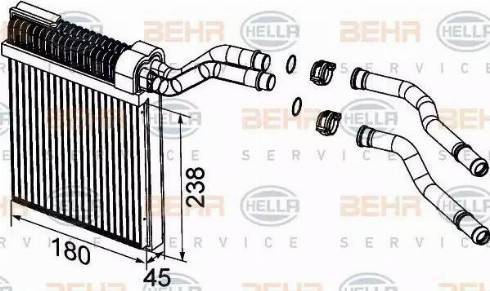 HELLA 8FH 351 315-621 - Теплообмінник, опалення салону avtolavka.club